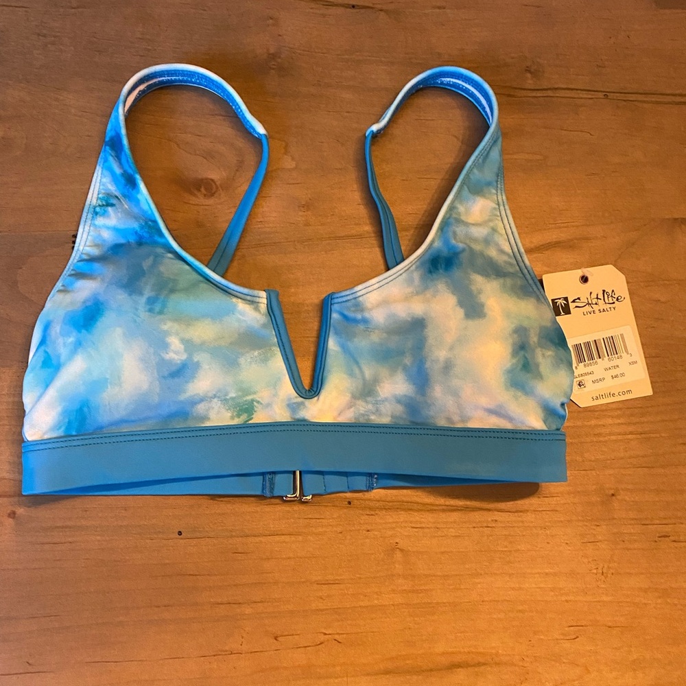 Salt Life Bikini Swimsuit Top Watercolor NWT